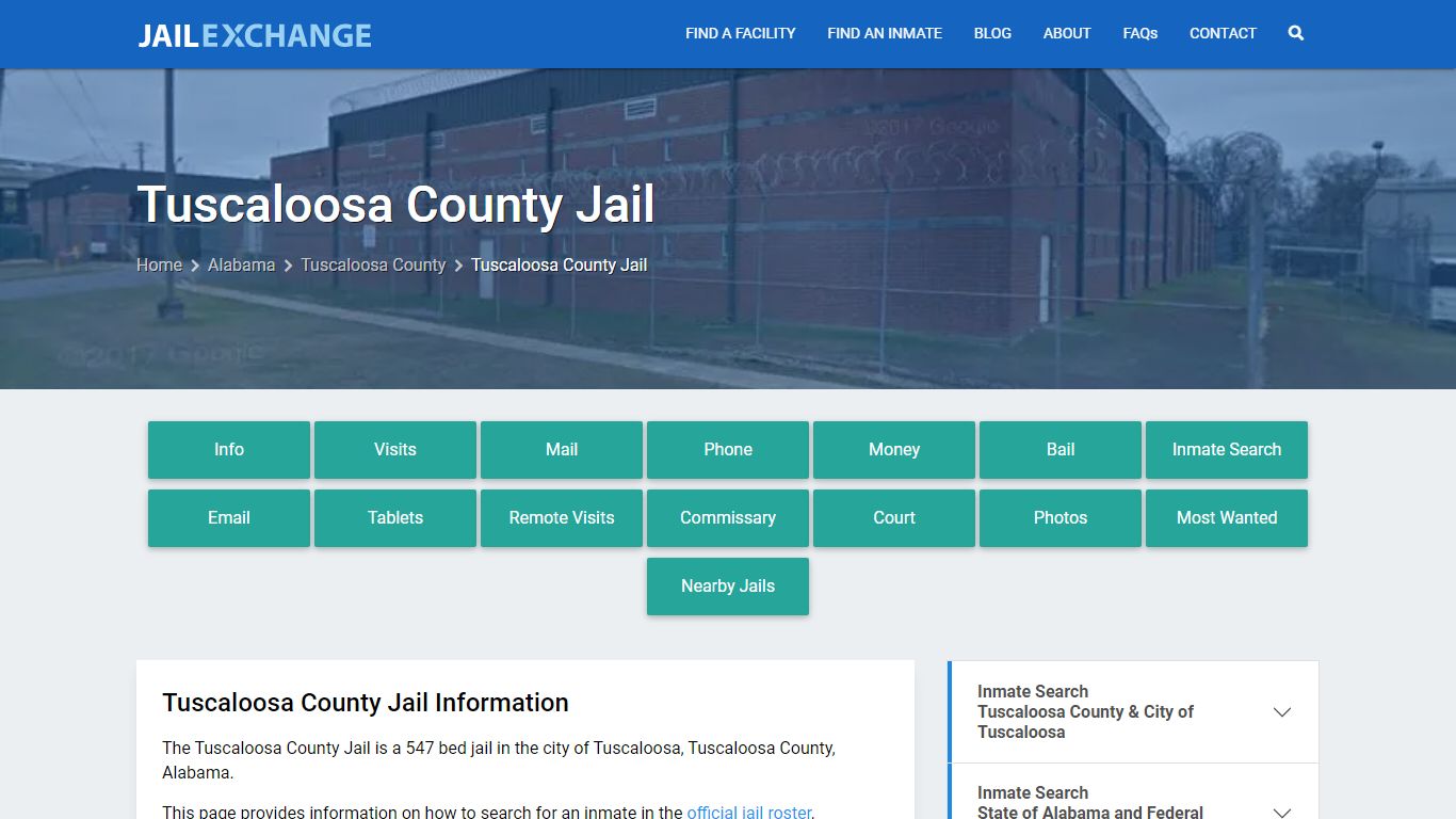 Tuscaloosa County Jail, AL Inmate Search, Information
